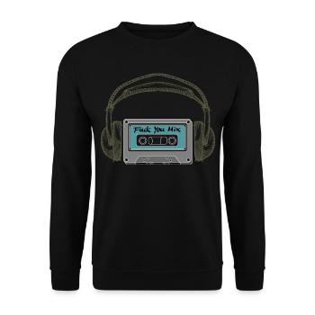 Cassette Casque Musicien Musique Rétro Vintage - Sweat-shirt Unisexe - noir - Devant - Alina (178cm) & Michal (187cm)