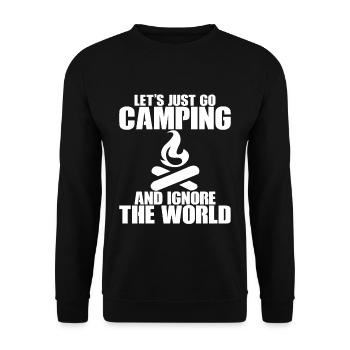 Let's Just Go Camping And Ignore The World - Unisex Sweatshirt - black - Front - Alina (178cm) & Michal (187cm)