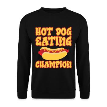 Hot Dog Eating Champion 5 - Unisex Pullover - Schwarz - Vorne - Alina (178cm) & Michal (187cm)