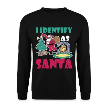 I Identify As Santa 4 - Unisex Sweatshirt - black - Front - Alina (178cm) & Michal (187cm)