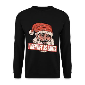 I Identify As Santa 7 - Unisex Sweatshirt - black - Front - Alina (178cm) & Michal (187cm)