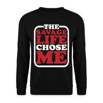 La vie sauvage m’a choisi 7 - Sweat-shirt Unisexe - noir - Devant - Alina (178cm) & Michal (187cm)