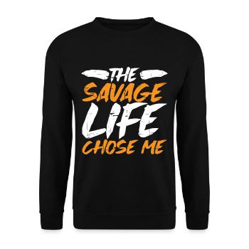La vie sauvage m’a choisi 8 - Sweat-shirt Unisexe - noir - Devant - Alina (178cm) & Michal (187cm)