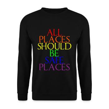All Places Should Be Safe Places - Unisex Sweatshirt - black - Front - Alina (178cm) & Michal (187cm)