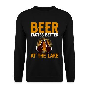 Beer Tastes Better At The Lake 2 - Unisex Pullover - Schwarz - Vorne - Alina (178cm) & Michal (187cm)