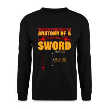 Sword Fighting 101 Anatomy Of A Sword 3 - Unisex Sweatshirt - black - Front - Alina (178cm) & Michal (187cm)