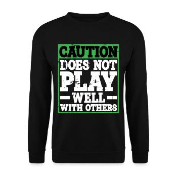Caution, does not play well with others 31 - Unisex Sweatshirt - black - Front - Alina (178cm) & Michal (187cm)