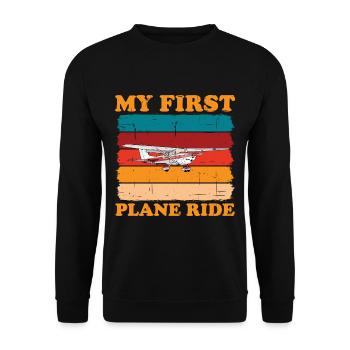 My First Plane Ride 47 - Unisex Sweatshirt - black - Front - Alina (178cm) & Michal (187cm)