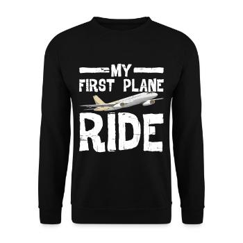 My First Plane Ride 46 - Unisex Sweatshirt - black - Front - Alina (178cm) & Michal (187cm)