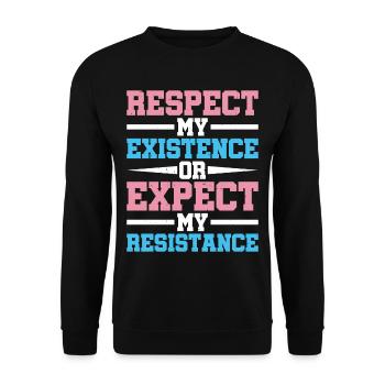 Respectez mon existence ou attendez-vous à ma résistance 12 - Sweat-shirt Unisexe - noir - Devant - Alina (178cm) & Michal (187cm)