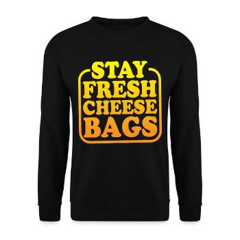 Stay Fresh Cheese Bags 20 - Unisex Sweatshirt - black - Front - Alina (178cm) & Michal (187cm)