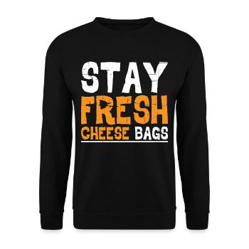Stay Fresh Cheese Bags 22 - Unisex Sweatshirt - black - Front - Alina (178cm) & Michal (187cm)