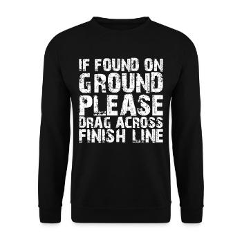 If Found On Ground Please Drag Across Finish Line3 - Unisex Pullover - Schwarz - Vorne - Alina (178cm) & Michal (187cm)