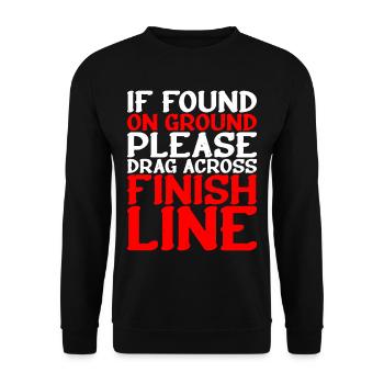 If Found On Ground Please Drag Across Finish Line2 - Unisex Pullover - Schwarz - Vorne - Alina (178cm) & Michal (187cm)