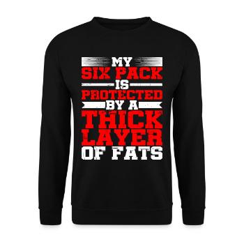 Mon pack de six est protégé par une épaisse couche de graisses - Sweat-shirt Unisexe - noir - Devant - Alina (178cm) & Michal (187cm)