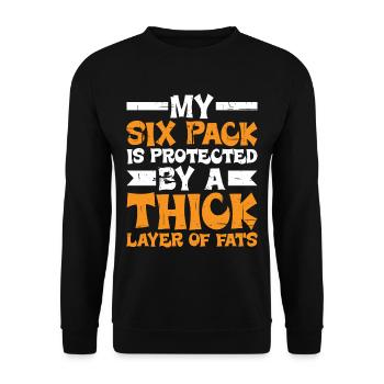 Mon pack de six est protégé par une épaisse couche de graisses2 - Sweat-shirt Unisexe - noir - Devant - Alina (178cm) & Michal (187cm)