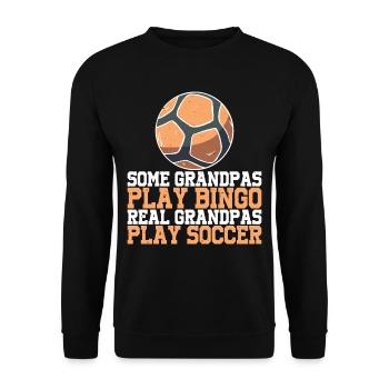 Les grands-pères jouent au bingo Les vrais grands-pères jouent au football 3 - Sweat-shirt Unisexe - noir - Devant - Alina (178cm) & Michal (187cm)