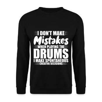 Je ne fais pas d’erreurs en jouant de la batterie 3 - Sweat-shirt Unisexe - noir - Devant - Alina (178cm) & Michal (187cm)