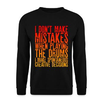 Je ne fais pas d’erreurs en jouant de la batterie 2 - Sweat-shirt Unisexe - noir - Devant - Alina (178cm) & Michal (187cm)