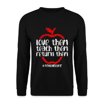 Love Them Teach Them Return Them - Unisex Pullover - Schwarz - Vorne - Alina (178cm) & Michal (187cm)