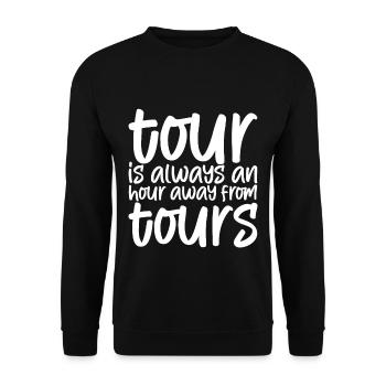 La visite est toujours à une heure des visites - Sweat-shirt Unisexe - noir - Devant - Alina (178cm) & Michal (187cm)