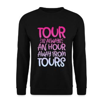 La visite est toujours à une heure des visites 4 - Sweat-shirt Unisexe - noir - Devant - Alina (178cm) & Michal (187cm)