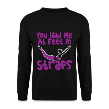 You Had Me At Feet In Straps 2 - Unisex Pullover - Schwarz - Vorne - Alina (178cm) & Michal (187cm)