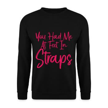 You Had Me At Feet In Straps 3 - Unisex Pullover - Schwarz - Vorne - Alina (178cm) & Michal (187cm)