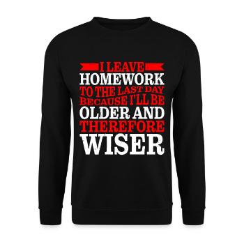 Je laisse les devoirs au dernier jour 2 - Sweat-shirt Unisexe - noir - Devant - Alina (178cm) & Michal (187cm)