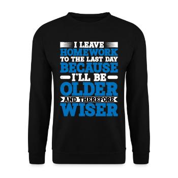 Je laisse les devoirs au dernier jour - Sweat-shirt Unisexe - noir - Devant - Alina (178cm) & Michal (187cm)