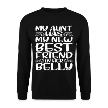 Ma tante a ma nouvelle meilleure amie dans le ventre - Sweat-shirt Unisexe - noir - Devant - Alina (178cm) & Michal (187cm)
