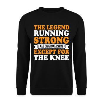 All Original Parts Except For The Knee 3 - Unisex Sweatshirt - black - Front - Alina (178cm) & Michal (187cm)