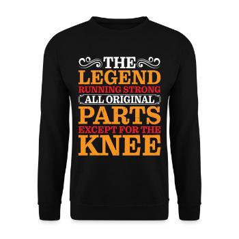 All Original Parts Except For The Knee 2 - Unisex Sweatshirt - black - Front - Alina (178cm) & Michal (187cm)