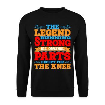 All Original Parts Except For The Knee - Unisex Sweatshirt - black - Front - Alina (178cm) & Michal (187cm)