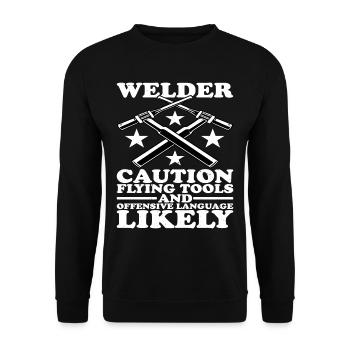 Welder, Flying Tools and Offensive Language 2 - Unisex Sweatshirt - black - Front - Alina (178cm) & Michal (187cm)
