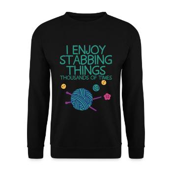 J’aime poignarder des choses des milliers de fois 4 - Sweat-shirt Unisexe - noir - Devant - Alina (178cm) & Michal (187cm)