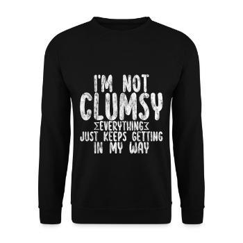 I'm Not Clumsy Everything Keeps Getting In My Way2 - Unisex Pullover - Schwarz - Vorne - Alina (178cm) & Michal (187cm)