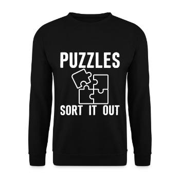 Les casse-têtes s’en sortent - Sweat-shirt Unisexe - noir - Devant - Alina (178cm) & Michal (187cm)