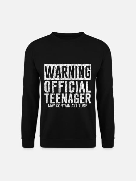Warning Official Teenager, May Contain Attitude 2 - Unisex Pullover - Schwarz