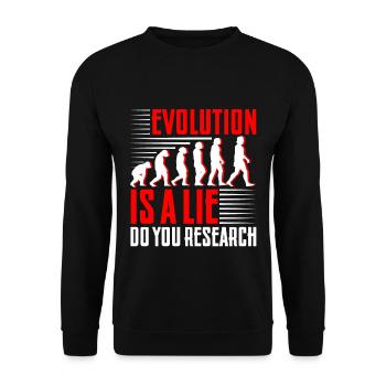 Evolution Is A Lie, Do Your Research 4 - Unisex Pullover - Schwarz - Vorne - Alina (178cm) & Michal (187cm)