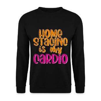 Home Staging Is My Cardio 2 - Unisex Pullover - Schwarz - Vorne - Alina (178cm) & Michal (187cm)