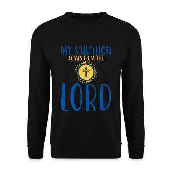 My salvation comes from the Lord 3 - Unisex Sweatshirt - black - Front - Alina (178cm) & Michal (187cm)