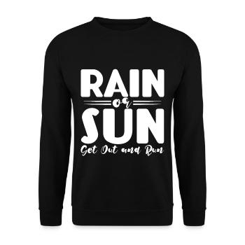 Rain Or Sun, Get Out And Run 4 - Unisex Sweatshirt - black - Front - Alina (178cm) & Michal (187cm)