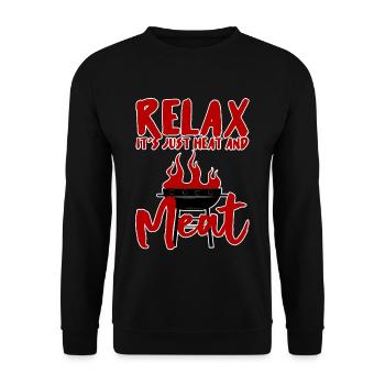Relax, It's Just Heat And Meat 4 - Unisex Sweatshirt - black - Front - Alina (178cm) & Michal (187cm)