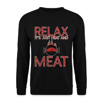 Relax, It's Just Heat And Meat 2 - Unisex Sweatshirt - black - Front - Alina (178cm) & Michal (187cm)