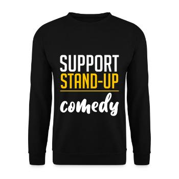 Support Stand Up Comedy 4 - Unisex Sweatshirt - black - Front - Alina (178cm) & Michal (187cm)