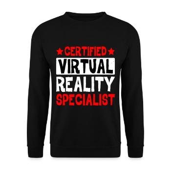 Certified Virtual Reality Specialist - Unisex Sweatshirt - black - Front - Alina (178cm) & Michal (187cm)
