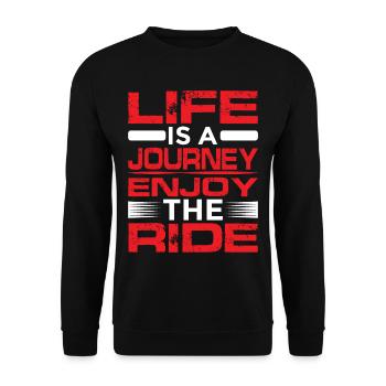 La vie est un voyage, profitez de la balade - Sweat-shirt Unisexe - noir - Devant - Alina (178cm) & Michal (187cm)