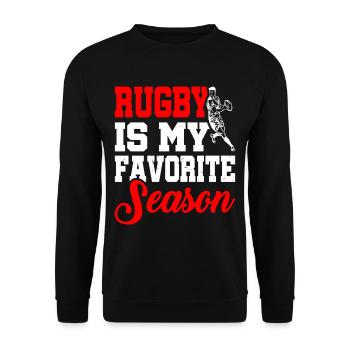 Rugby Is My Favorite Season - Unisex Sweatshirt - black - Front - Alina (178cm) & Michal (187cm)