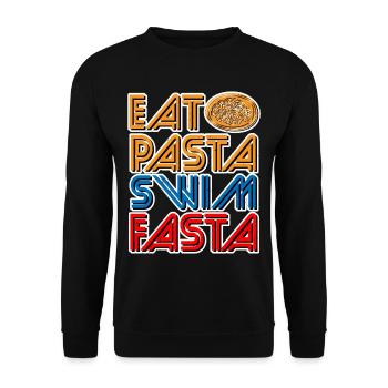 Eat Pasta Swim Fasta 13 - Unisex Pullover - Schwarz - Vorne - Alina (178cm) & Michal (187cm)
